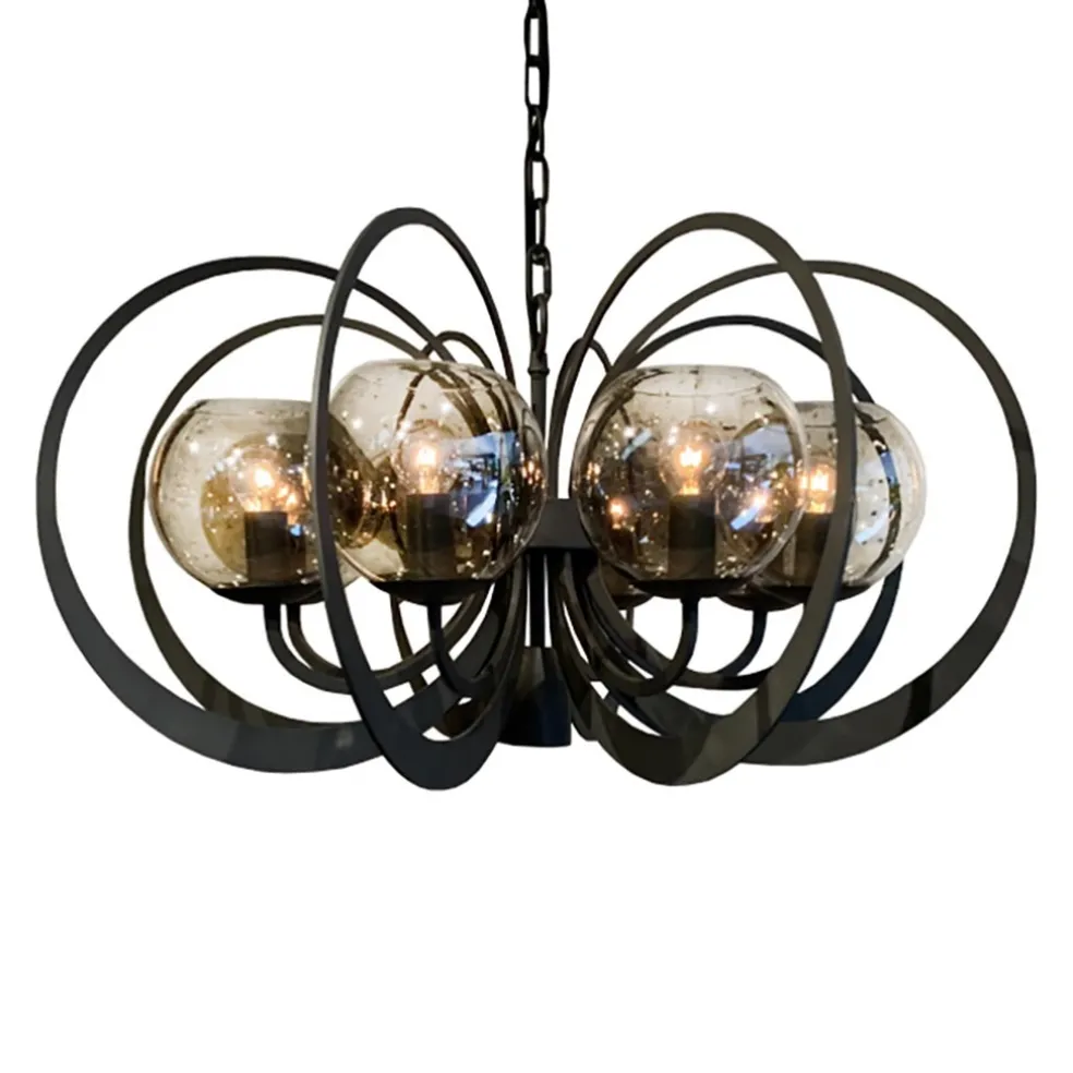 Best Straluma Grote ronde hanglamp metaal met smoke glas en spot