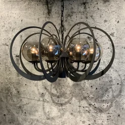 Best Straluma Grote ronde hanglamp metaal  met smoke glas en spot