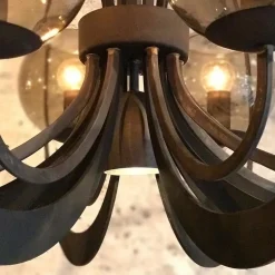Best Straluma Grote ronde hanglamp metaal met smoke glas en spot
