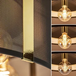 Best Straluma Grote ronde plafondlamp zwart gaas met goud