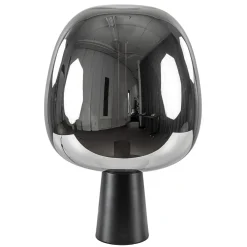 Cheap Straluma Grote tafellamp Amarah zwart met smoke glazen kap