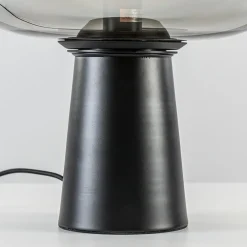 Cheap Straluma Grote tafellamp Amarah zwart met smoke glazen kap