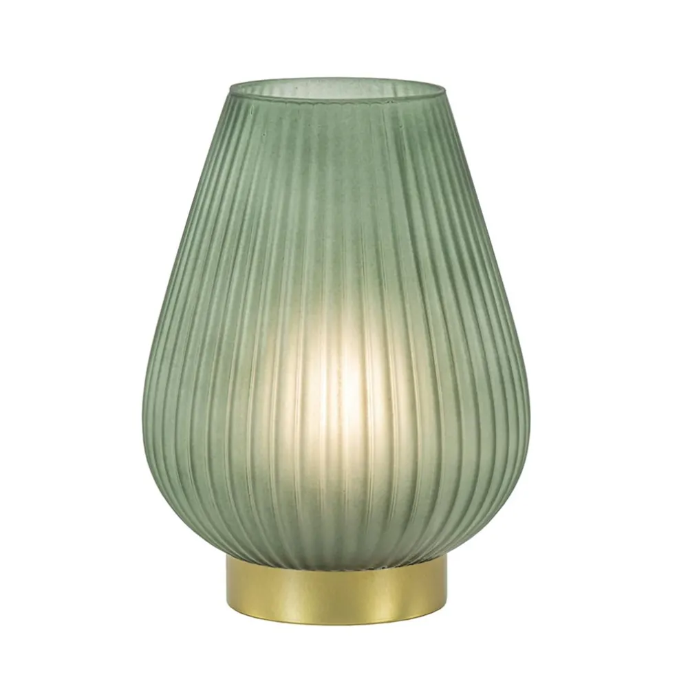 Cheap Straluma Grote tafellamp op batterij Tajera donker groen/goud