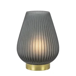Cheap Straluma Grote tafellamp Tajera op batterij mat grijs/goud L&L