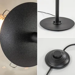Best Straluma Grote vloerlamp 6-lichts zwart met smoke glazen bollen
