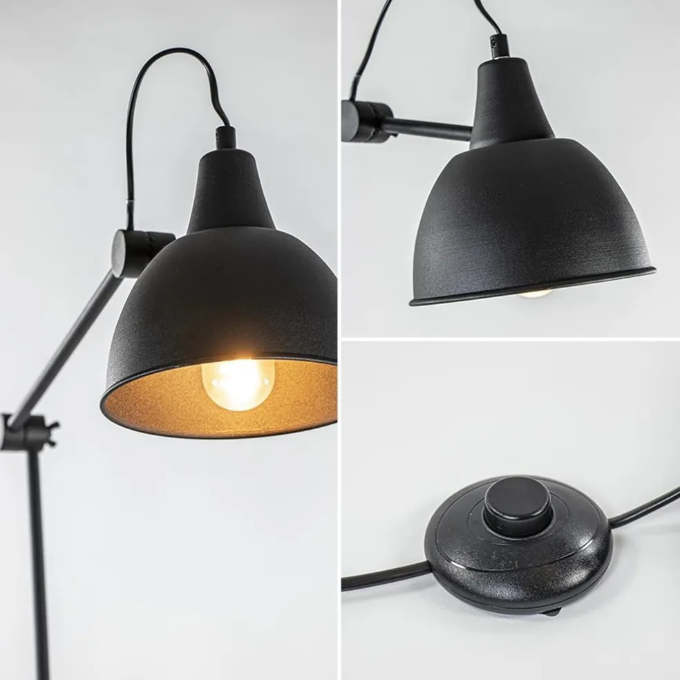 Flash Sale Straluma Grote vloerlamp retro mat zwart verstelbaar