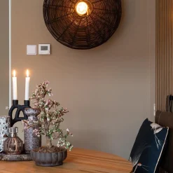 Cheap Straluma Grote wandlamp Mataka donker bruin rotan inclusief snoer