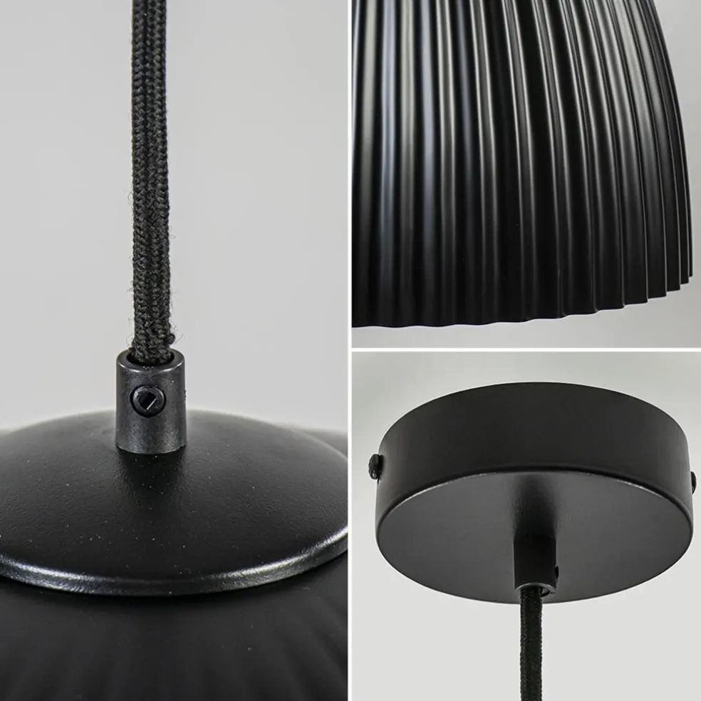 Discount Straluma Grote XL hanglamp relief zwart met goud