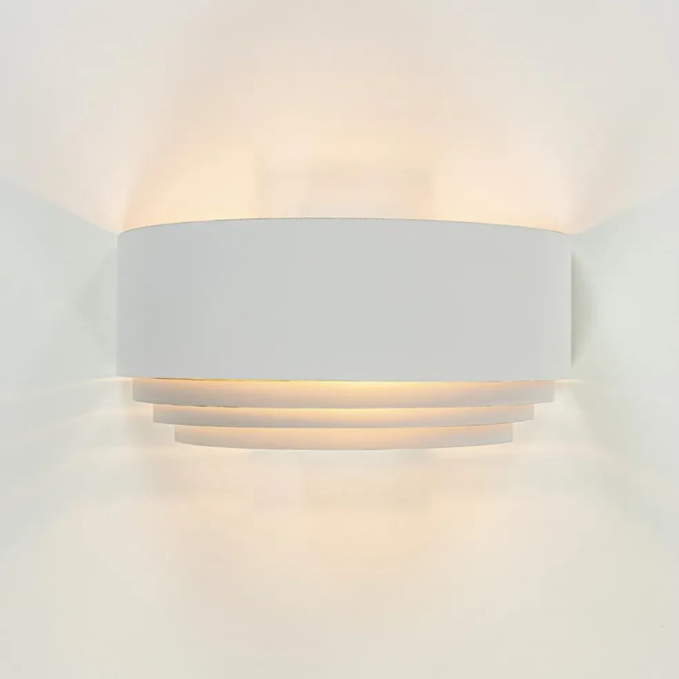 Online Straluma Half ronde wandlamp wit met goud