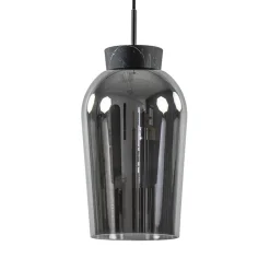 Fashion Straluma Hanglamp 1 lichts zwart/marmer met smoke glas