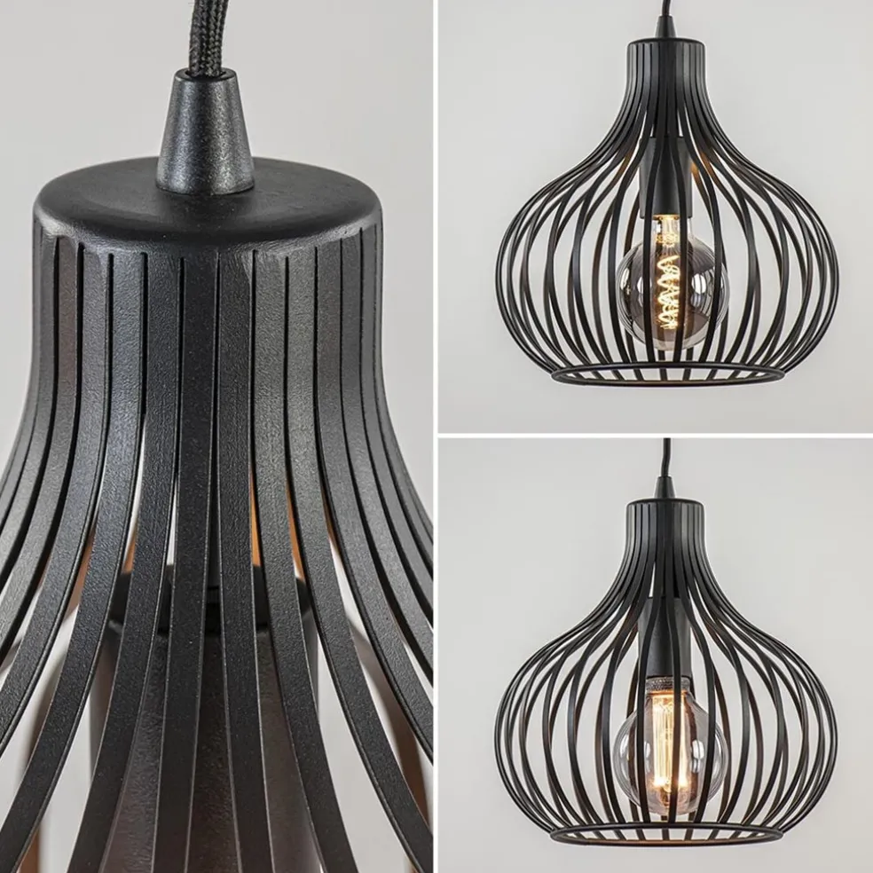 New Straluma Hanglamp Aglio 28cm 3L op balk zwart