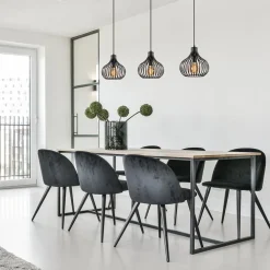 New Straluma Hanglamp Aglio 28cm 3L op balk zwart