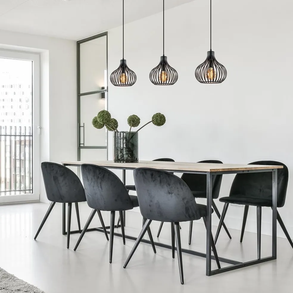 New Straluma Hanglamp Aglio 28cm 3L op balk zwart