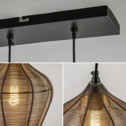 Fashion Straluma Hanglamp Alvaro 5-lichts antiek brons