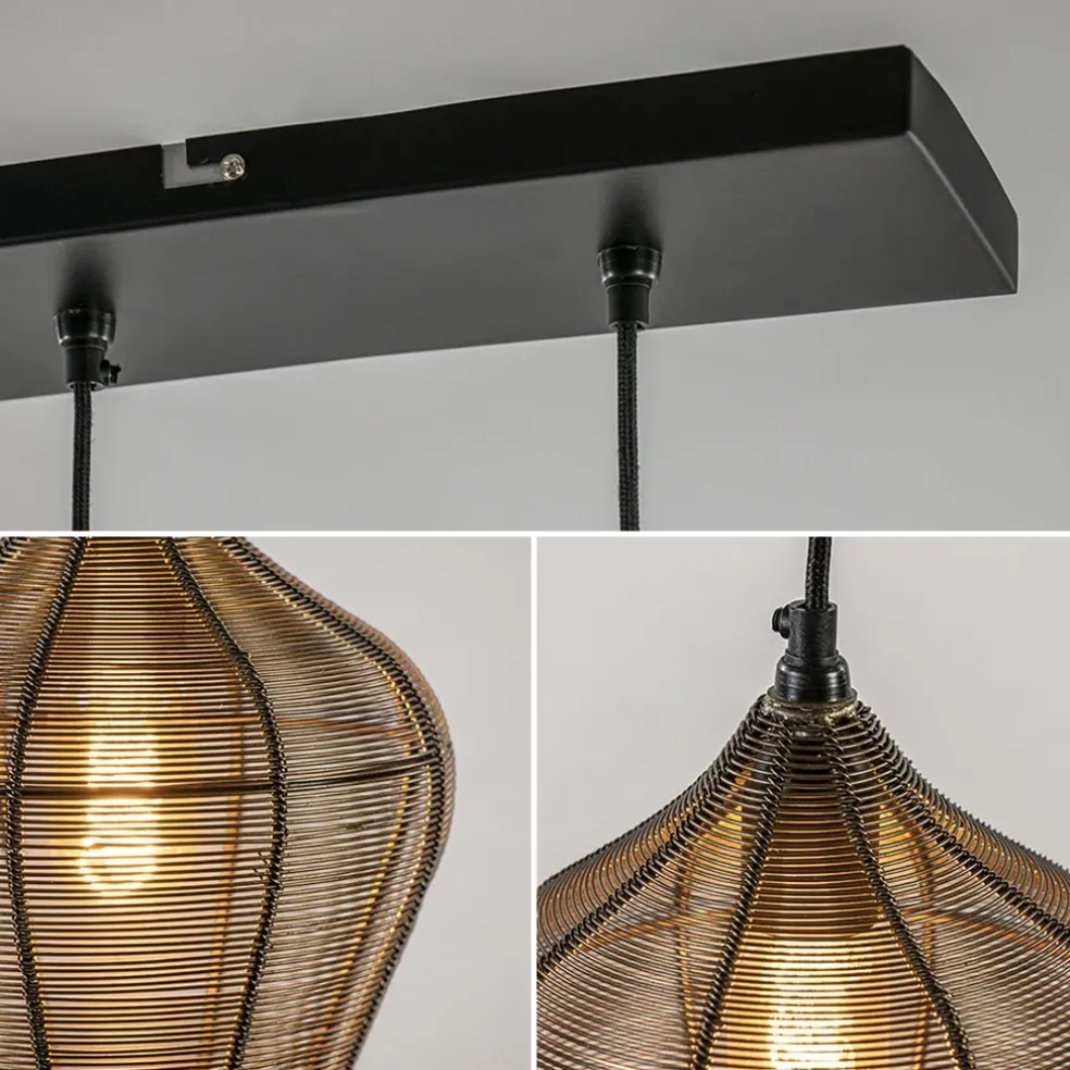 Fashion Straluma Hanglamp Alvaro 5-lichts antiek brons