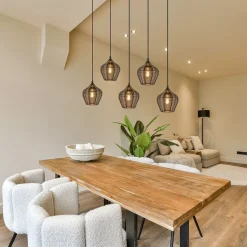 Fashion Straluma Hanglamp Alvaro 5-lichts antiek brons