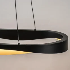 Shop Straluma Hanglamp Ascoli ovaal zwart/matgoud