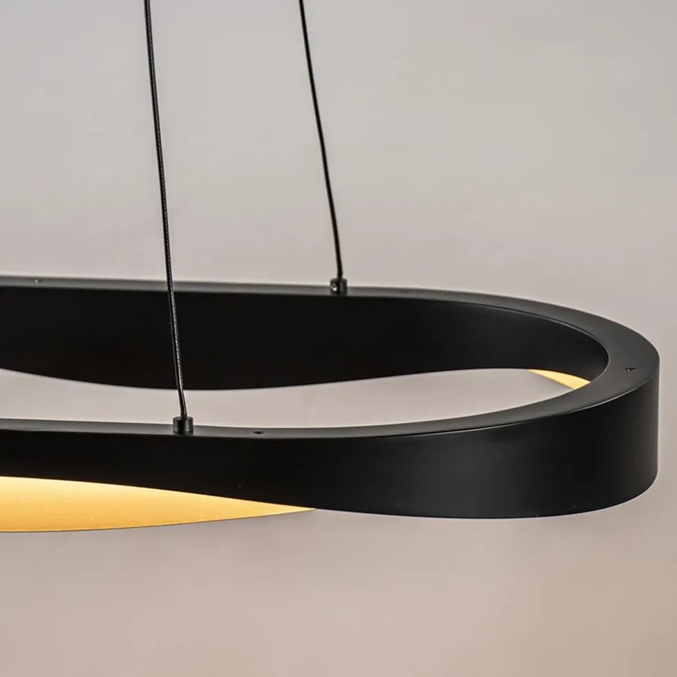 Shop Straluma Hanglamp Ascoli ovaal zwart/matgoud