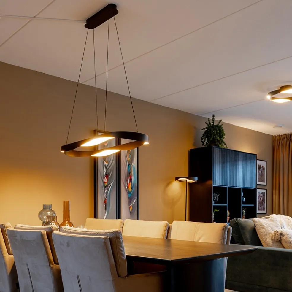 Shop Straluma Hanglamp Ascoli ovaal zwart/matgoud