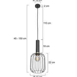 Cheap Straluma Hanglamp Aureole cilinder smal zwart