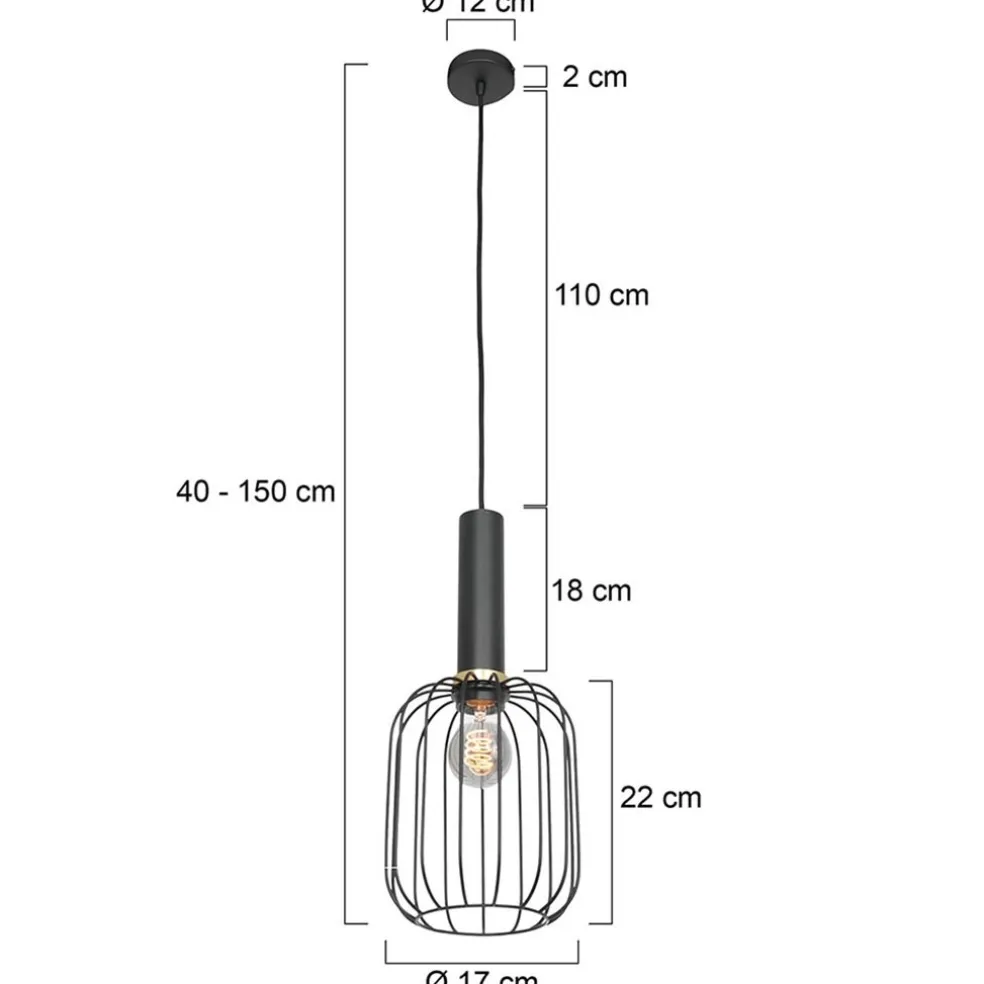 Cheap Straluma Hanglamp Aureole cilinder smal zwart