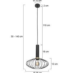 Online Straluma Hanglamp Aureole ovaal zwart