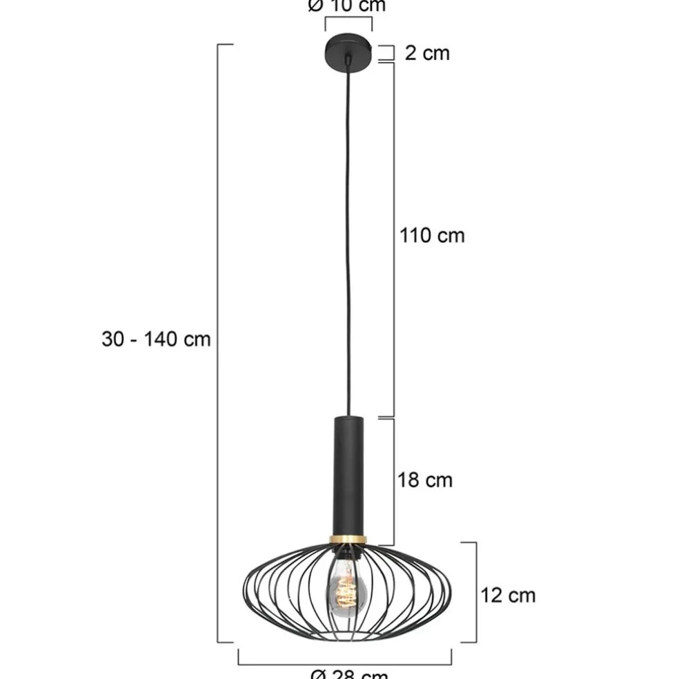 Online Straluma Hanglamp Aureole ovaal zwart