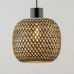 Online Straluma Hanglamp balk 3L zwart + bamboe
