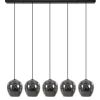 Fashion Straluma Hanglamp balk zwart 5-lichts smoke glas