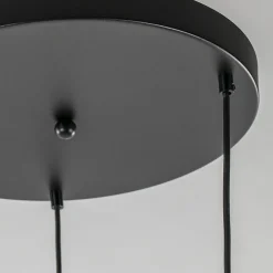 New Straluma Hanglamp Bella 3L rond zwart+smoke glas