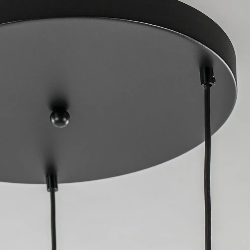 New Straluma Hanglamp Bella 3L rond zwart+smoke glas