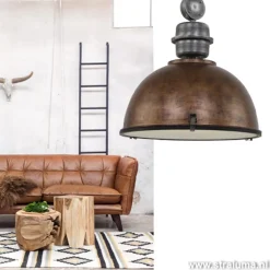 Discount Straluma Hanglamp Bikkel 52cm brons/staal