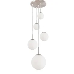Outlet Straluma Hanglamp bol Bollique 5x glas wit