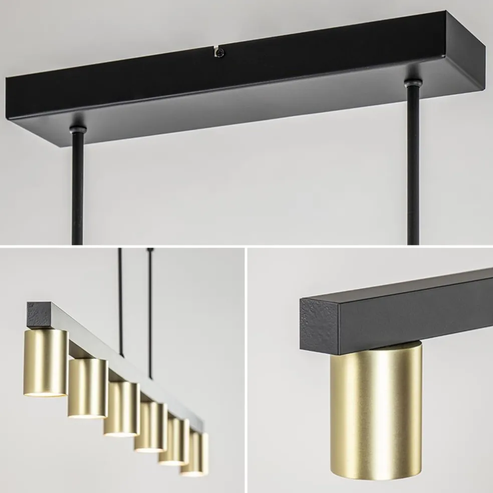 Online Straluma Hanglamp Bounce 6L 160cm zwart/goud