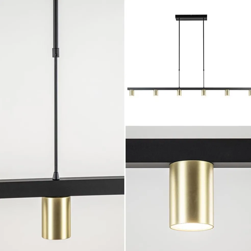Online Straluma Hanglamp Bounce 6L 160cm zwart/goud