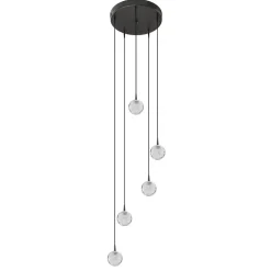 Shop Straluma Hanglamp Bubbles 5L rond zwart/helder dtw