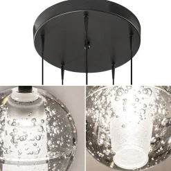 Shop Straluma Hanglamp Bubbles 5L rond zwart/helder dtw