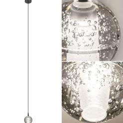 Outlet Straluma Hanglamp Bubbles 1L zwart/helder dtw