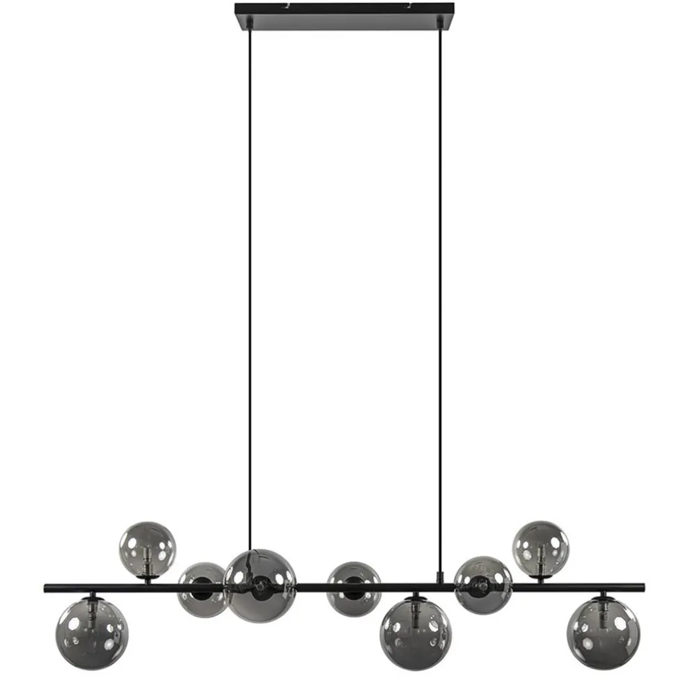 Sale Straluma Hanglamp Calcio 9l zwart + smoke glas