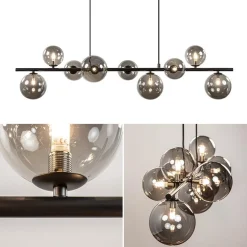 Sale Straluma Hanglamp Calcio 9l zwart + smoke glas