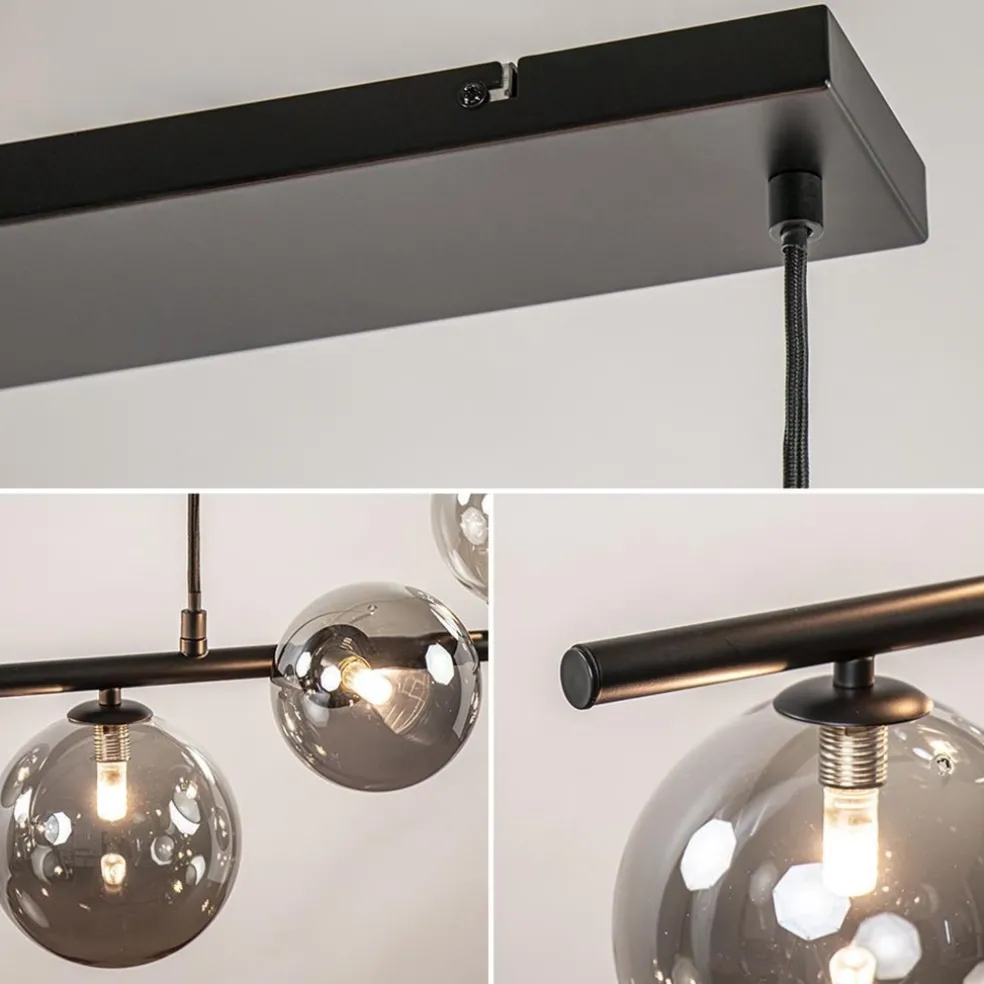 Sale Straluma Hanglamp Calcio 9l zwart + smoke glas