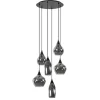 Sale Straluma Hanglamp Cambio 6L zwart + smoke glas mix