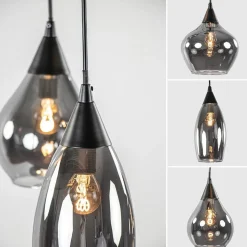 Sale Straluma Hanglamp Cambio 6L zwart + smoke glas mix