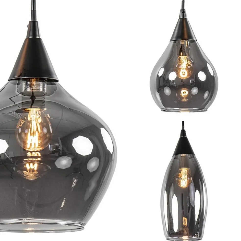 Sale Straluma Hanglamp Cambio 8L zwart + smoke glas