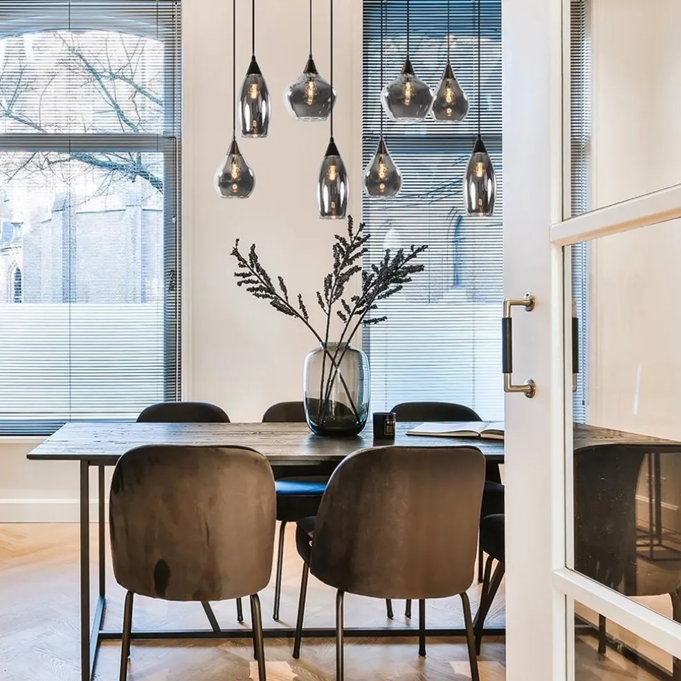 Sale Straluma Hanglamp Cambio 8L zwart + smoke glas