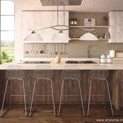New Straluma Hanglamp Capri staal glas eettafel