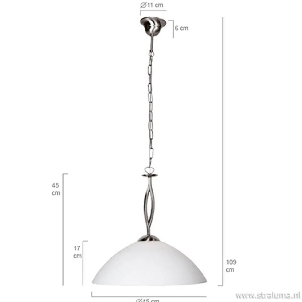 Discount Straluma Hanglamp Capri staal/glas woonkamer