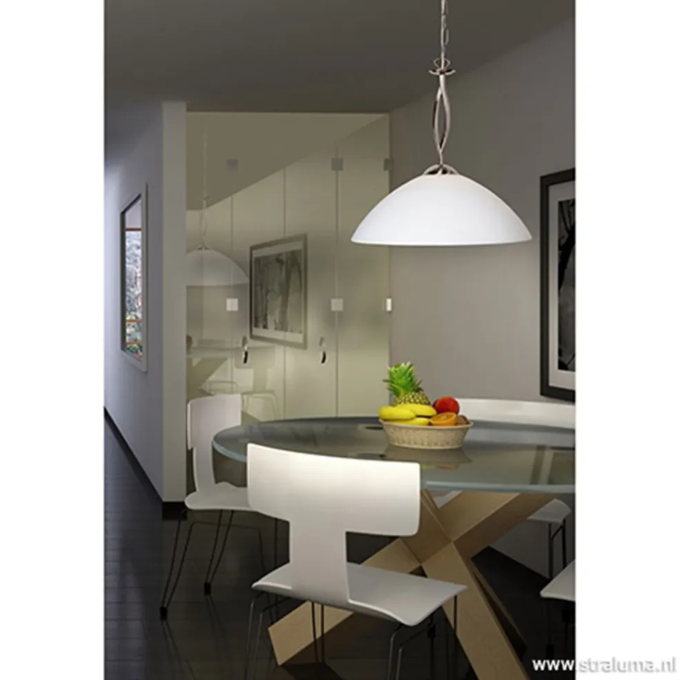 Discount Straluma Hanglamp Capri staal/glas woonkamer