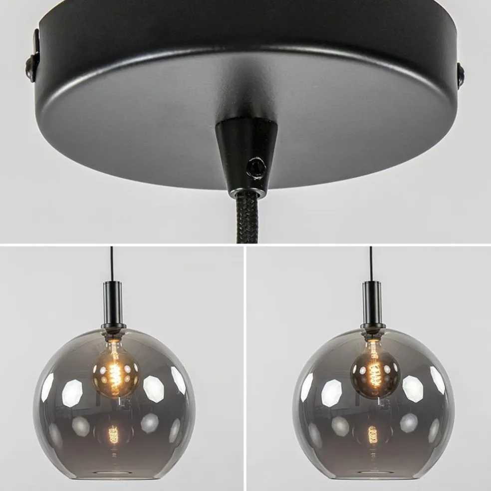 Discount Straluma Hanglamp Chandra 1L zwart + glas 40cm