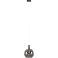 Fashion Straluma Hanglamp Chandra 1L zwart + glas 30cm